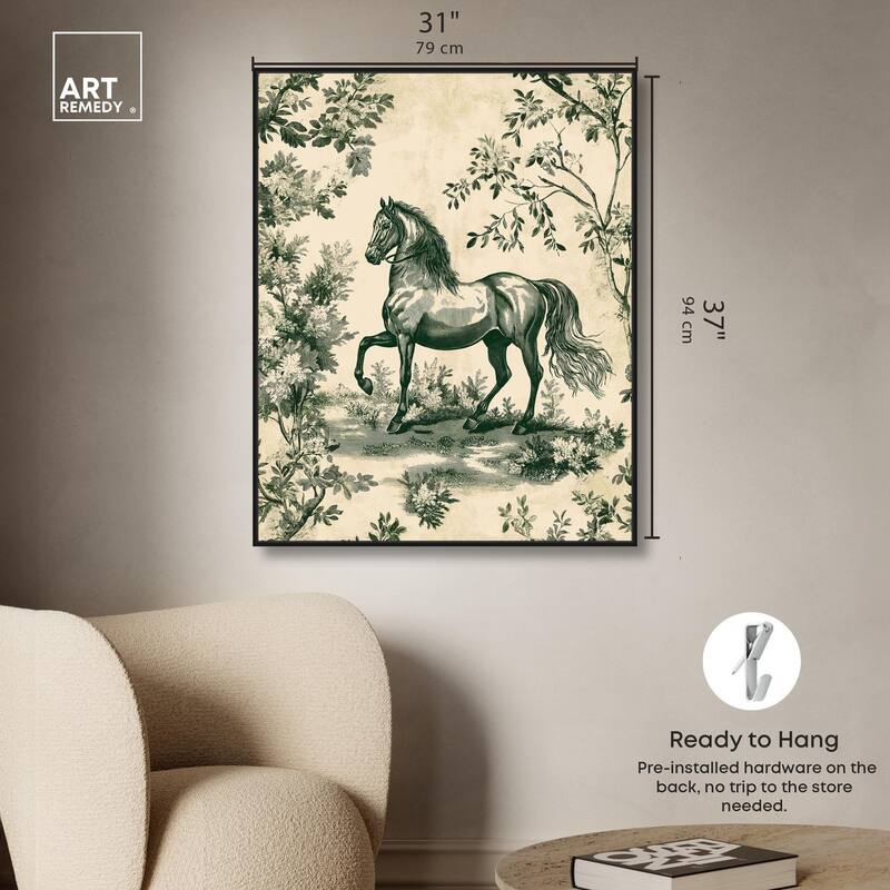 Equestrian Etching Canvas by Art Remedy