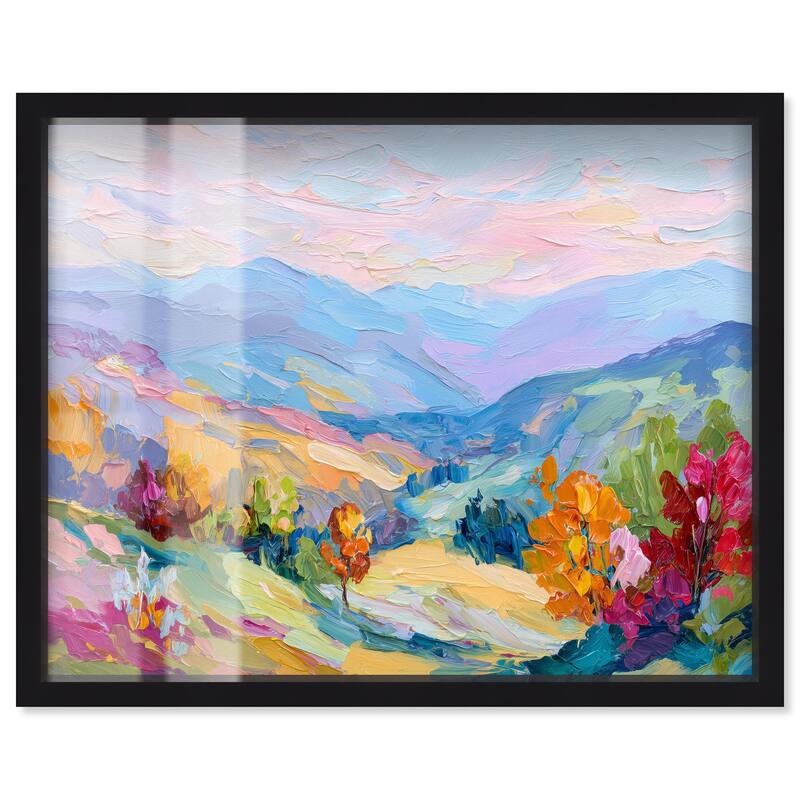 Colorful Valley I Shadowbox by Art Remedy - Black - 45" x 36"