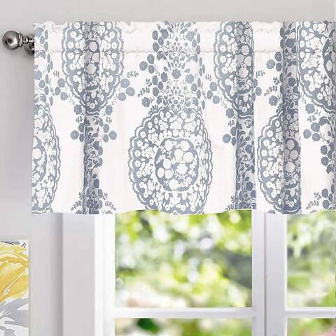The Curated Nomad Alameda Pastel Damask Printed Classic Window Valance