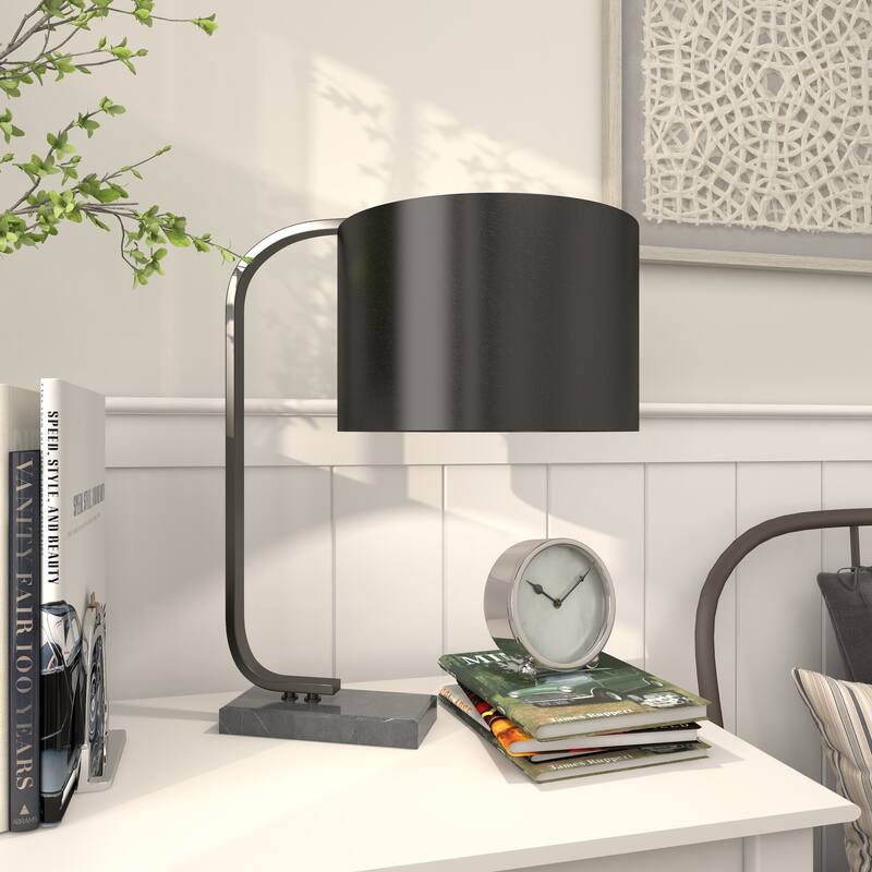 Black Metal Room Desk Lamp - 12 x 18 x 22