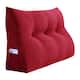 WOWMAX Large Reading Wedge Headboard Pillow for Bed Rest Back Support - Twin - Red