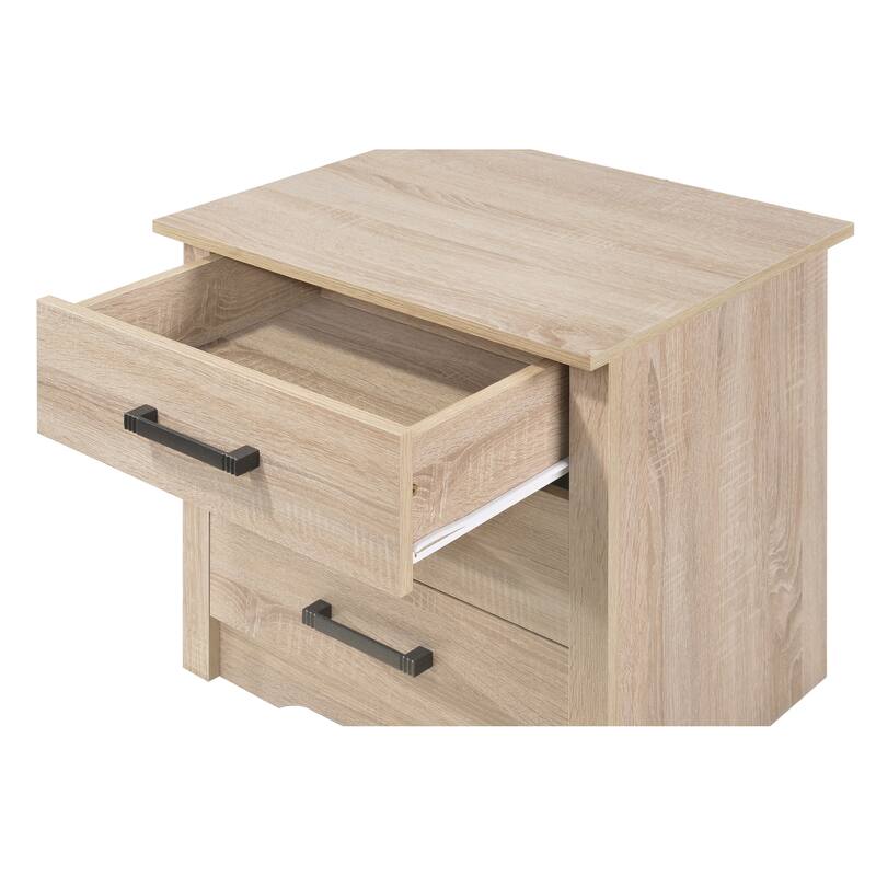 Sandle Wood Nightstand 23x22x18 Compact Bedside Table with Warm Finish, Durable Build and Easy Assembly for Modern Decor