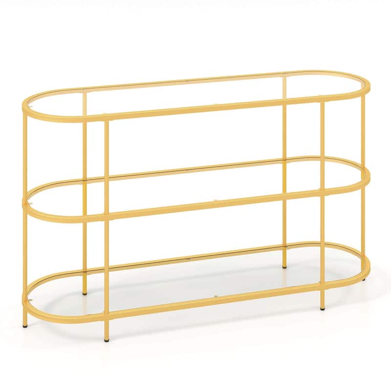 Costway 3-Tier TV Stand for TVs up to 65" with Tempered Glass Shelves - See Details