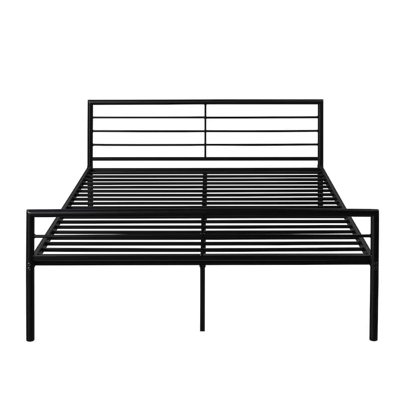 Twin over Full Size Metal Bunk Bed with Desk, Ladder and Quality Slats for Bedroom, Metallic