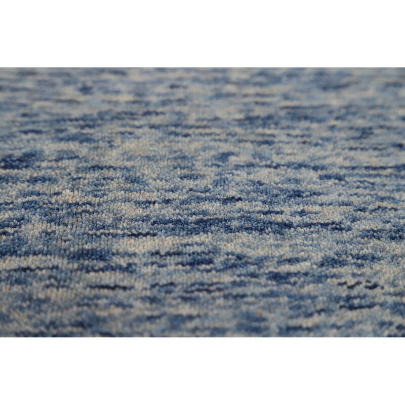 Hand Knotted Oriental 100% Wool Carpet Tribal Stripe Navy Blue & Blues Gabbeh Area Rug - 5' 10'' X 4' 0''