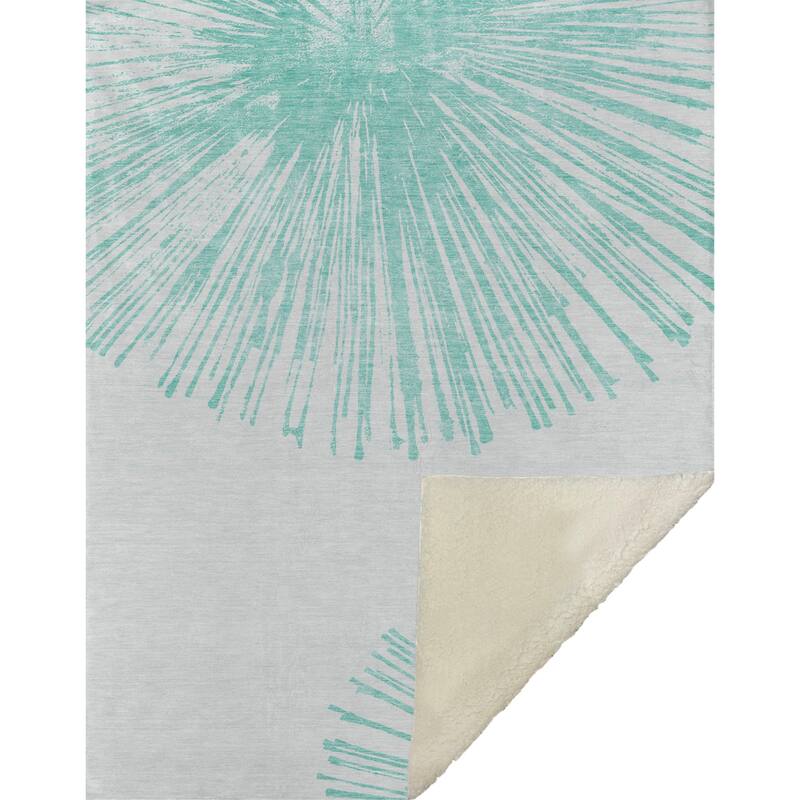 Premium Machine Washable Contemporary Burst Sherpa Throw Blanket