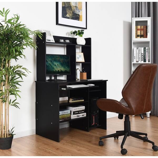 Shop Gymax Computer Desk Pc Laptop Study Table Bookcase