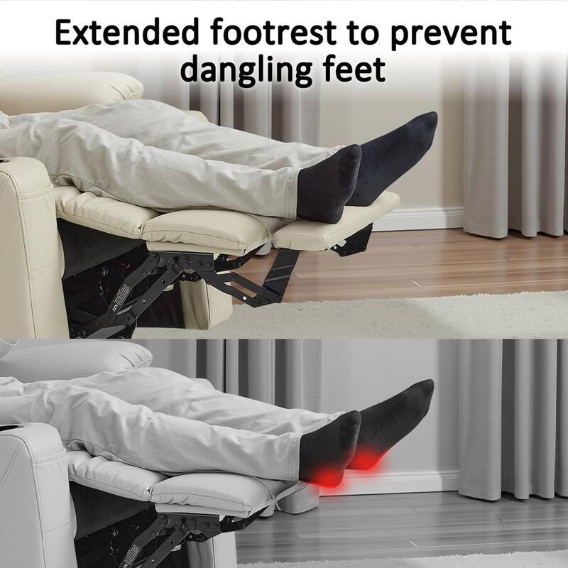 MCombo Wide Power Lift Recliner Chair with Extended Footrest for Big Elderly People, Faux Leather R7289