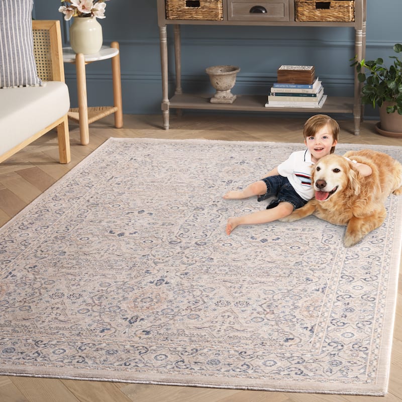 SAFAVIEH Sutton Elmina Bohemian & Eclectic Rug - 8' x 10' - Beige/Navy
