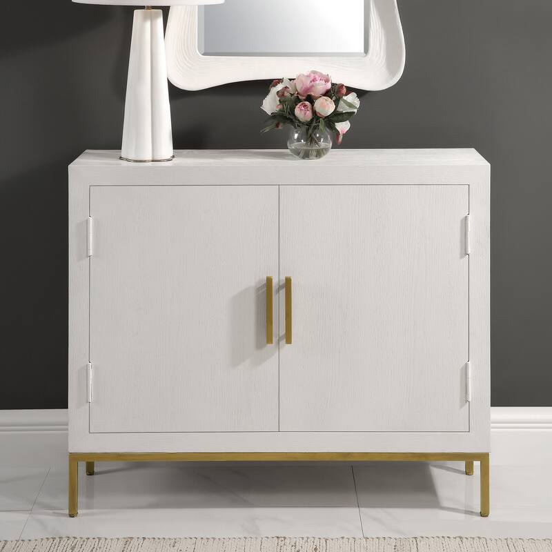 Uttermost 24013 Front Range 40" Wide 2 Shelf Oak Accent Cabinet