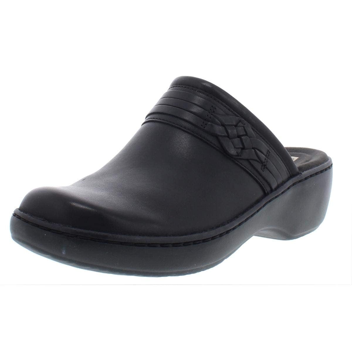 clarks womens black mules