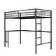 preview thumbnail 8 of 8, Metallic Black Twin over Full Metal Bunk Bed with Desk, Ladder and Quality Slats for Bedroom, 78.1''L*41.4''W*65''H, 103LBS