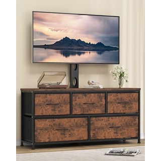 TV Stand with Mount, 5-Drawer Fabric Dresser for 32-75" TVs, Modern Media  Console Table - other - Bed Bath & Beyond - 43769459