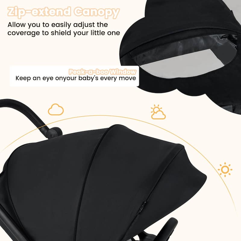 Babyjoy Baby Stroller Foldable Infant Pram Stroller with Reclining - See Details