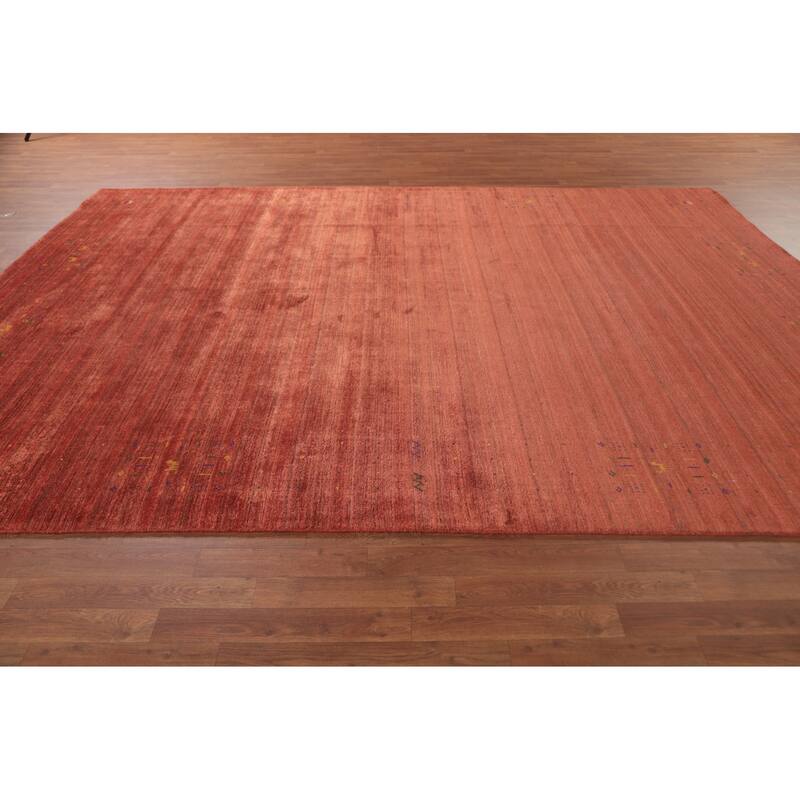 Striped Gabbeh Oriental Area Rug Handmade Bedroom Silk Carpet - 8'5"x 11'7"