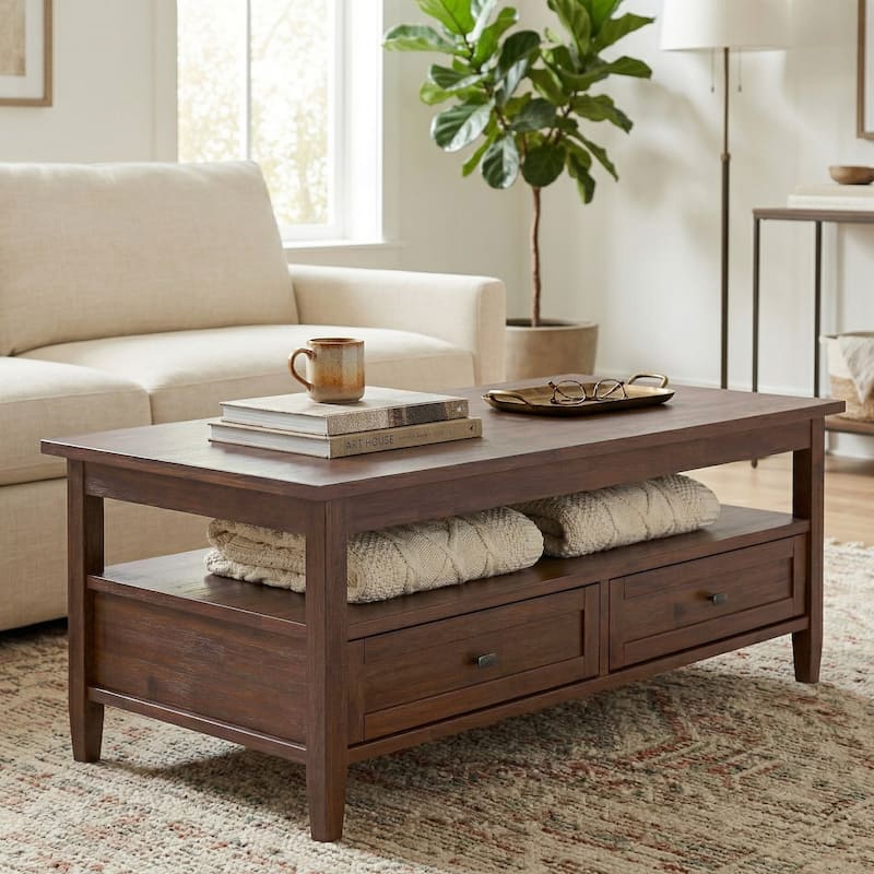 WYNDENHALL Norfolk Wood Transitional Coffee Table - 48 Inches wide