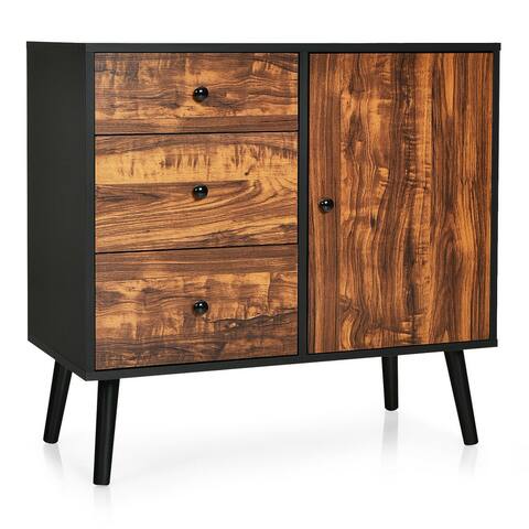Gymax Storage Cabinet w/Drawer & Side Cabinet 31.5'' Sideboard Dresser - See Details
