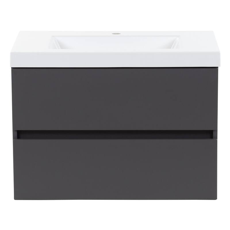 Spring Mill Cabinets Innes 30.5" 2-Drawer Floating Bathroom Vanity With White Sink Top