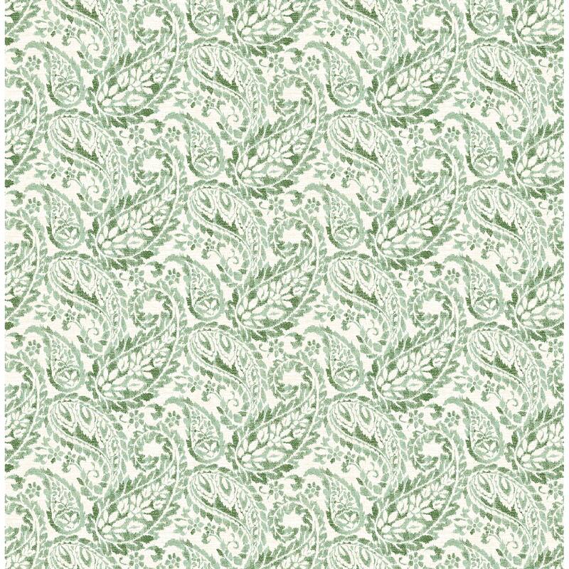 Madelyn, Adrian Green Paisley Wallpaper - Green