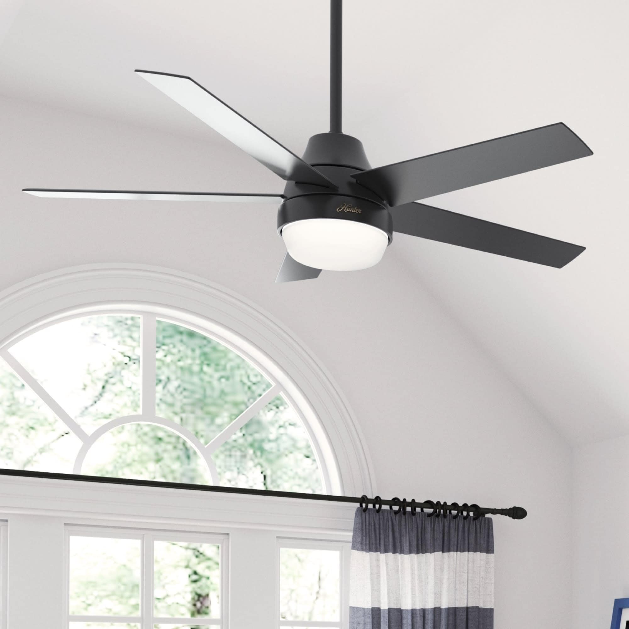 Hunter 52" WiFi Aerodyne Indoor Ceiling Fan w/ LED Light, Handheld Remote - Modern, Contemporary, Transitional - SMART FAN!