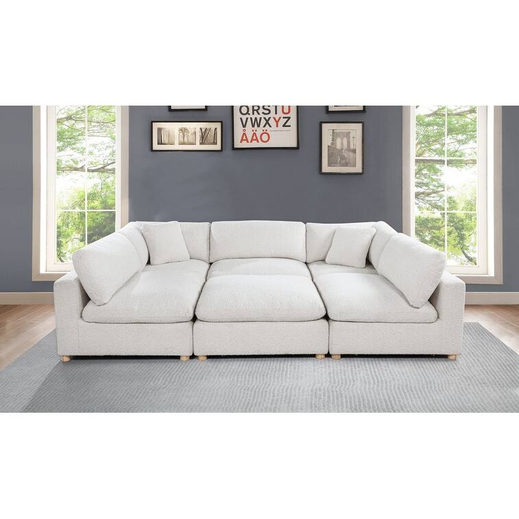 Best Quality Furniture 4-Piece Sectional Boucle Fabric