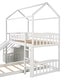 preview thumbnail 10 of 30, Twin over Twin Bunk Bed with Slide, Storage Steps & Playhouse Design