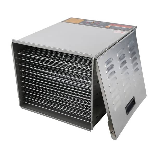 10 Tray Food Dehydrator Machine Stainless Steel Meat Jerky Dryer with Timer
