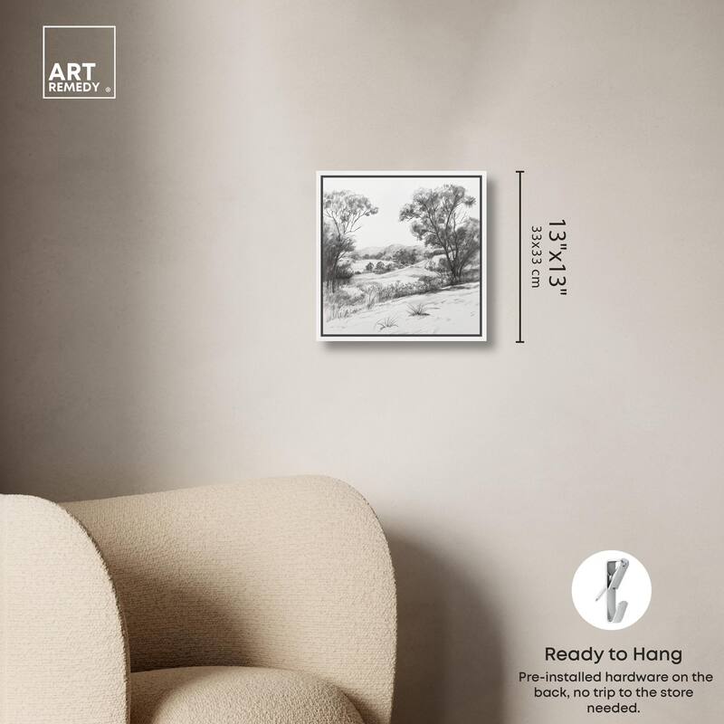 Charcoal Countryside Canvas by Art Remedy