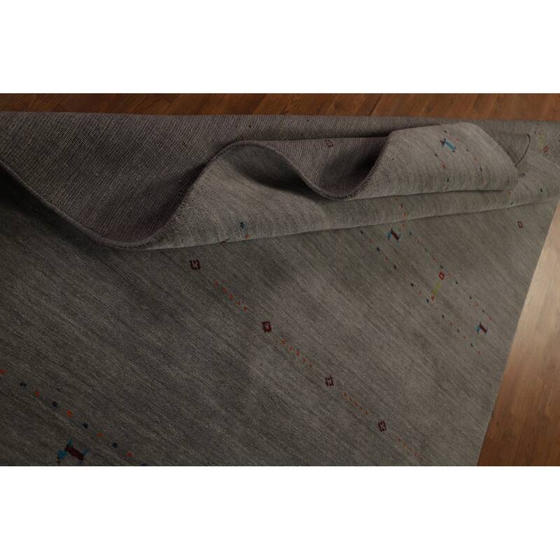 Gabbeh Tribal Area Rug Handmade Wool Carpet - 5'8" x 7'11"