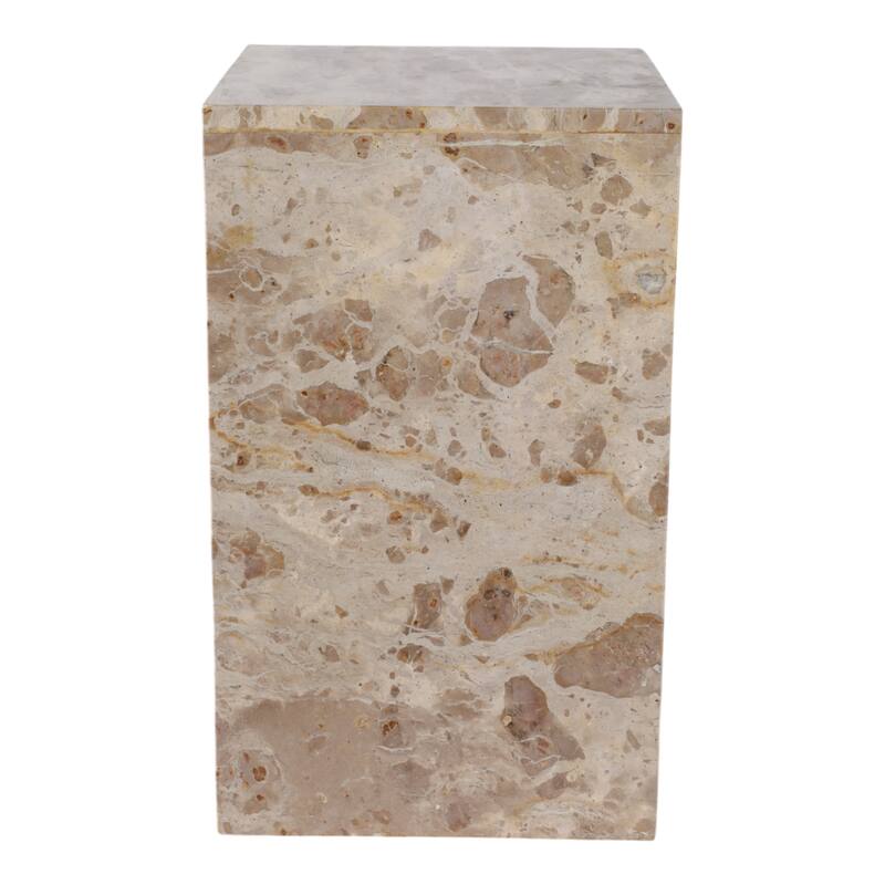 Marble Accent Table Sleek Geometric Lines and Minimalist Aesthetic - 12" x 12" x 20"