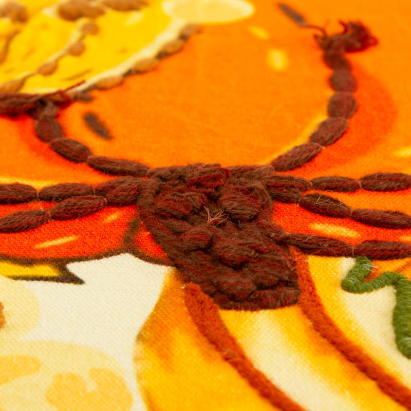 Rizzy Home Pumpkin Collage Textured Throw Pillow