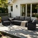 preview thumbnail 53 of 81, Rope Woven Patio Conversation Set with Swivel Chair & Settee Cushions