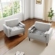 preview thumbnail 32 of 68, 2 Set Modern Wide Armchair Corduroy Accent Chairs