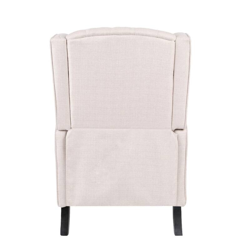 Modern Fabric Recliner with Wingback Design and Tufted Upholstery by Christopher Knight Home