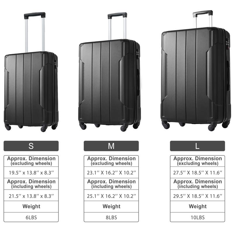 Hardside Luggage Sets 2 Piece Suitcase Set Expandable with TSA Lock