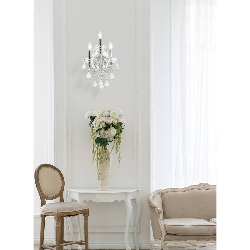 Fleur Illumination Collection Wall Sconce D:12in H:22in E:8.5in Lt:3 Chrome Finish