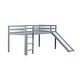 preview thumbnail 11 of 54, Wood Twin Loft Bed Kids Bed with Slide and Underbed Space