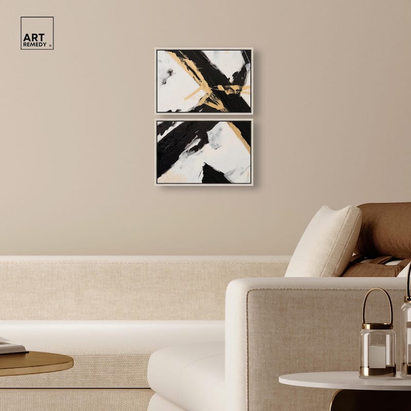 Weight of Black III Canvas Set of 2 by Art Remedy
