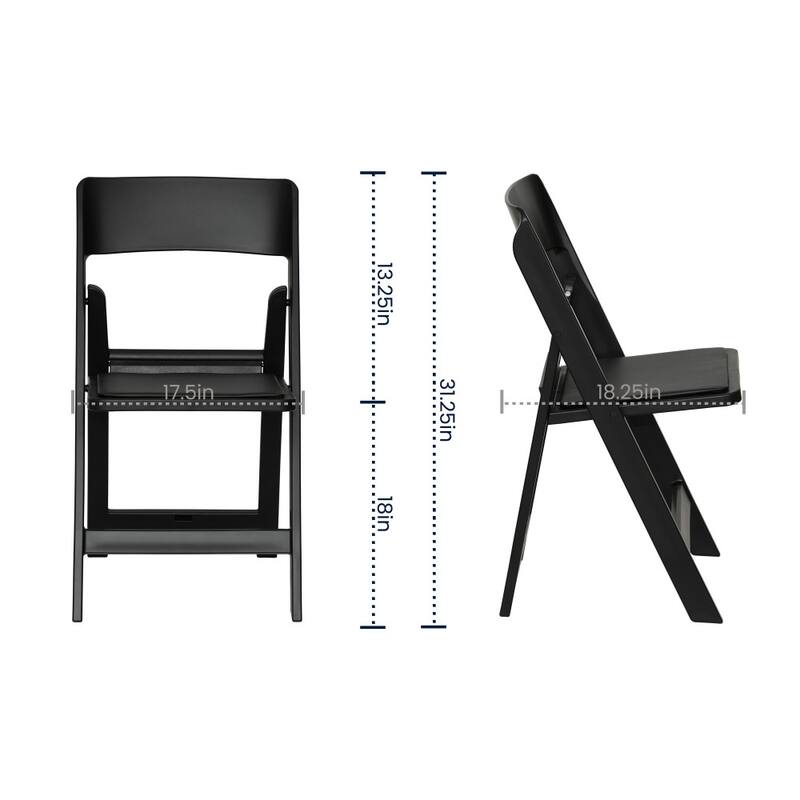 Set of 2 Commercial Resin Folding Event Chairs with Removable Padded Seats - 17.5"W x 18.25"D x 31.25"H