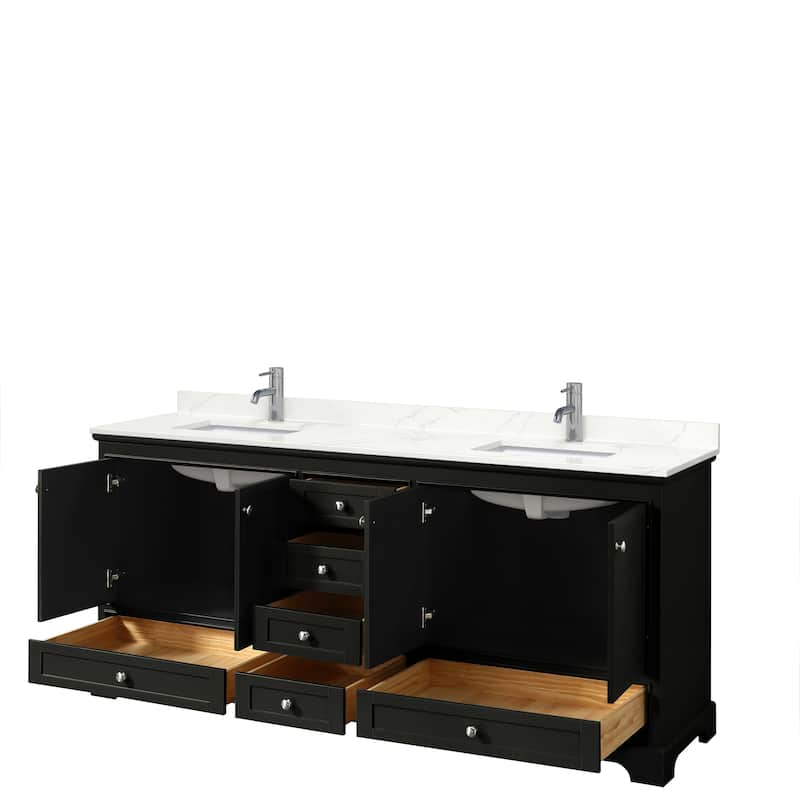 Deborah 80-inch Double Vanity, Quartz Top