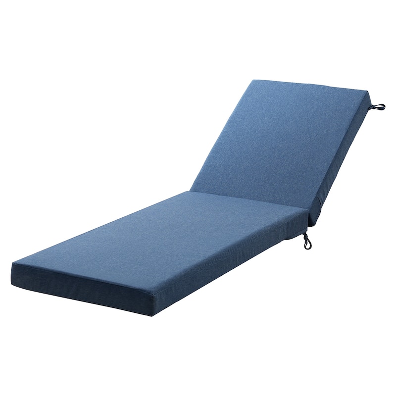 Pocassy 71x22 Inch Outdoor Chaise Lounge Cushions with Zipper - Blue Cushion - 1 Set Cushion