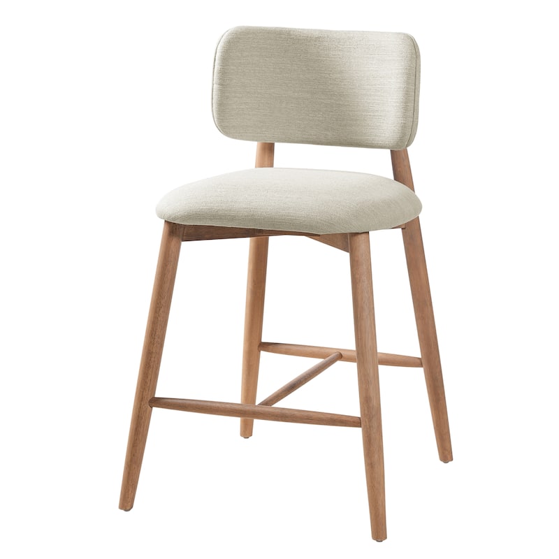 Christopher Knight Home - Monteria Modern Upholstered Bar Stool with Padded Seat & Curved Backrest, Set of 2 - 22.83"W