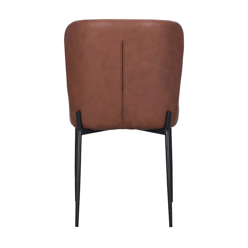 Dining Chair with PU Seat and Black Metal legs