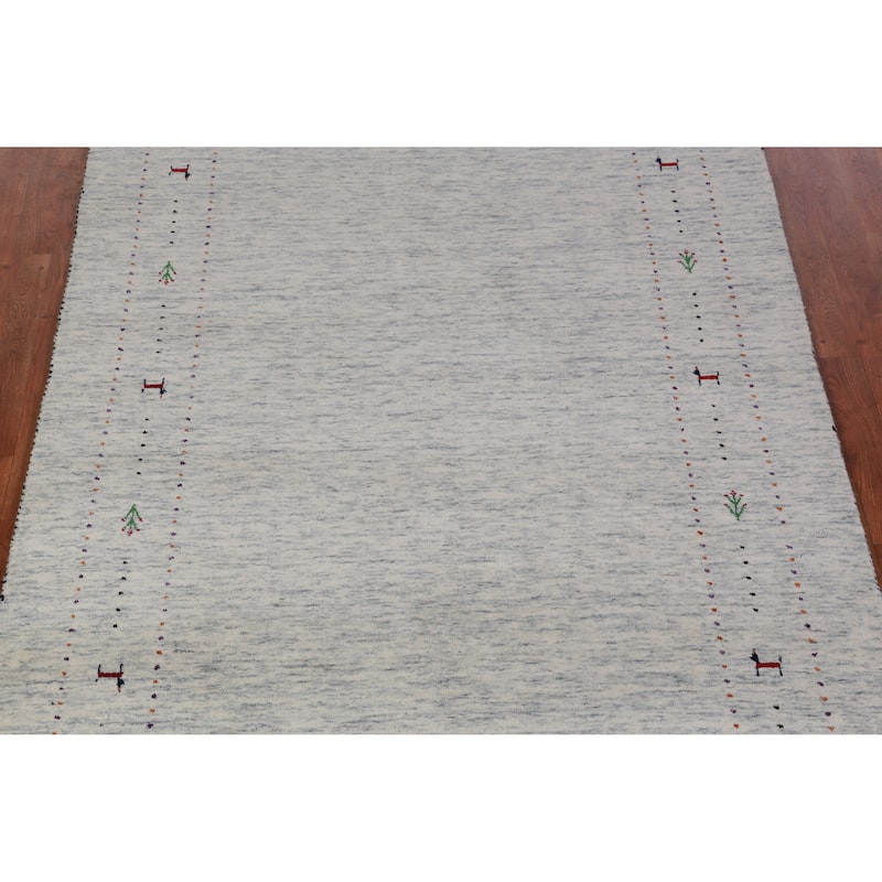 Tribal Gabbeh Indian Area Rug Handmade Wool Carpet - 5'2" x 7'10"