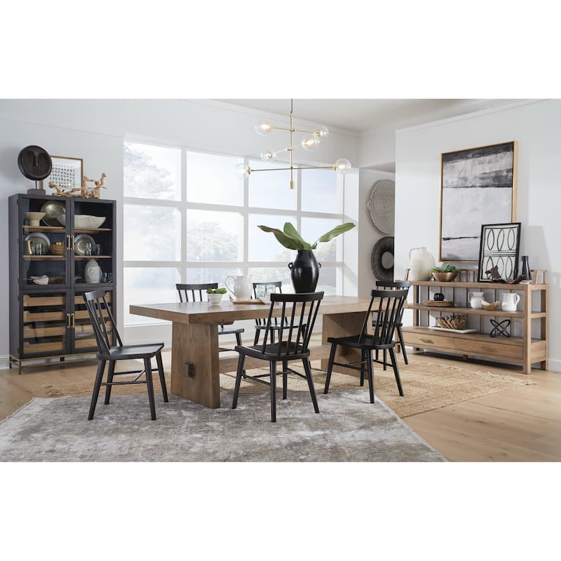 Magnussen Home Lindon Belgian Wheat Trestle Dining Table - 40''W x 96''D x 30''H