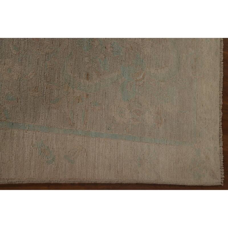 Oushak Oriental Runner Rug Handmade Vegetable Dye Wool Carpet - 3'1"x 11'10"