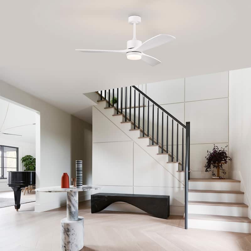 Tariq 52-inch Solid Wood and Metal Lighted Ceiling Fan with LED Lighting
