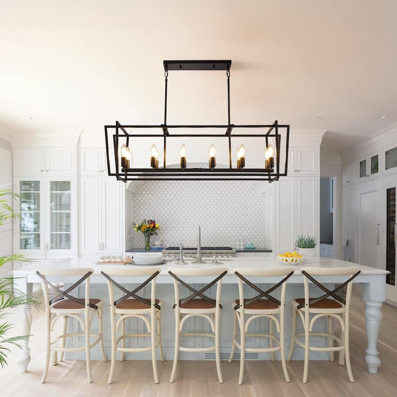12 - Light Linear Candle Kitchen Island Pendant