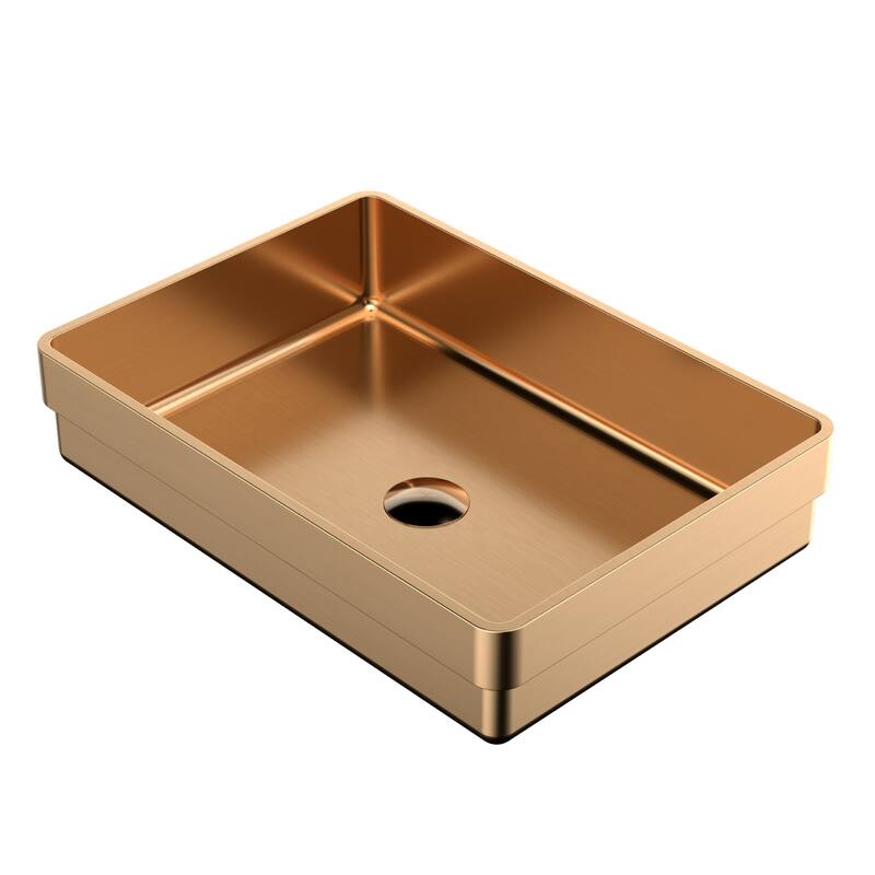 Karran Cinox Stainless Steel Rectangular Drop In Sink - Brushed Copper