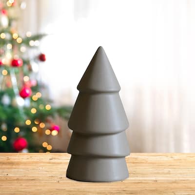 Christmas Tree Tabletop Figurine - 5.5" - Gray